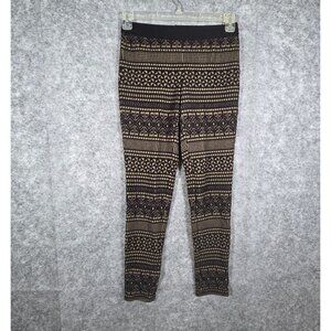 J. McLaughlin Alex Elastic Waistband Jacquard Legging Size XS Black Gold